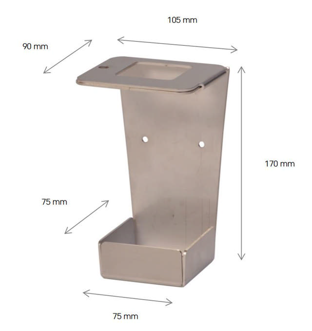 Holder til pumpeflaske 600 ml, rustfrit stål