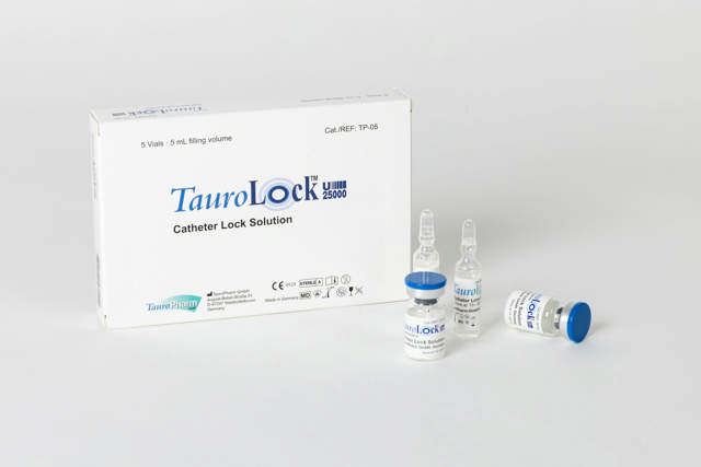 TauroLock™-U25.000 m/Urokinase 5 x 5 ml., hætteglas og ampul