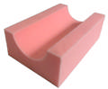 Arm/benstøtte u-profil, rosa tempraflex,10x20x30 cm (H/B/L)