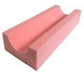 Arm/benstøtte u-profil, rosa tempraflex,10x20x50 cm (H/B/L)