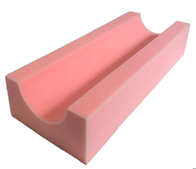 Arm/benstøtte u-profil, rosa tempraflex,10x20x50 cm (H/B/L)