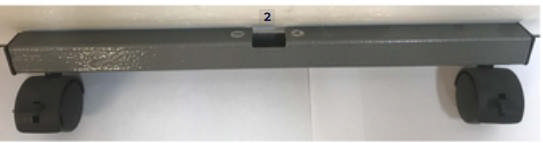 Bundramme, inkl. Ø40mm hjul m/bremse til senge-/læsebord med plastcoating