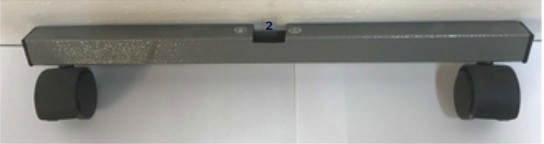 Bundramme, inkl. Ø40mm hjul u/bremse til senge-/læsebord med plastcoating