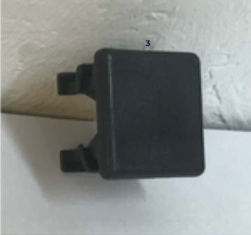 Rør-endeprop, 30x30 mm til senge-/læsebord med plastcoating