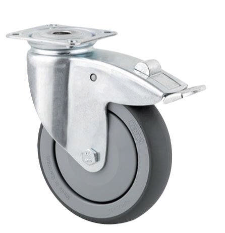 Tente hjul AGILA, PJP - med og uden bremse - plademontering - type 2470/2477/2478