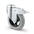 Tente hjul 2477PNP100P30-13 PUR, boltmont. drej. m/bremse