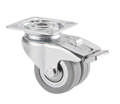 Tente hjul 2975DIK050P40 db.hjul, K-leje, grå gum m/br.