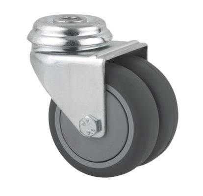 Tente hjul 2970PJP075P30-10 db.hjul, DIN-leje, grå gummi