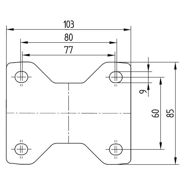 Transporthjul, ALPHA - plademontering - type 3470/3477/3478