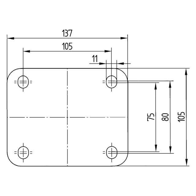 Transporthjul, ALPHA - plademontering - type 3470/3477/3478