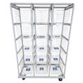 Tøjsorteringsvogn m/15 kurve 1400x600x1750mm, kurve; 427x527x285 mm  (L/B/H)