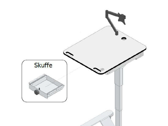 Skuffe, (tilvælg lås - Kodelås eller Ruko) til Hera dokumentationsbord 