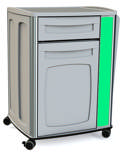 Sengebord i ABS plastic 53 x 47 x 74 cm (L/B/H)