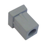 Rørben kvad. rør, gummi m/hul 20x20mm udv., 15x15 indv., grå