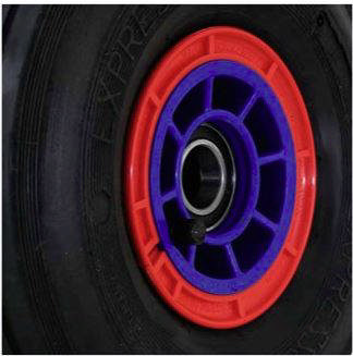 Rød krans/fælgring til hjul  til Expresso stabelvogn/sækkevogn