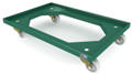 Tralle, plast ABS, 410x610 mm Belastn. 300 kg, Ø100mm, Grøn