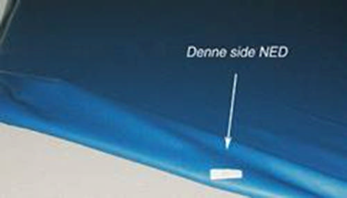 TempraFlex topmadras, viskoel. 83x200x7 cm, m/blå Decu-Tex