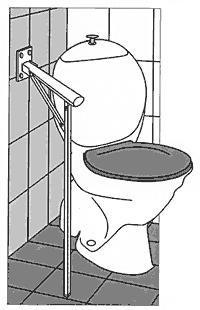 Toiletstøtte, hjørnemodel med låst støtteben - M4-H