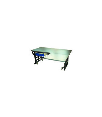 Fritstående hæve-sænkebord med rustfri bordplade